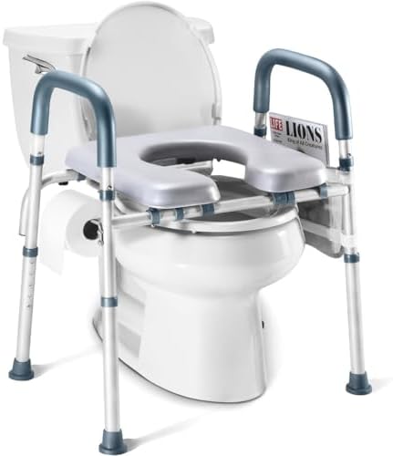 Asiento Elevado para Inodoro Zaxbo para Personas Mayores, Ajustable en Ancho y Altura, con Asas, Soporta hasta 400 lbs, [Gris] - imagen 8