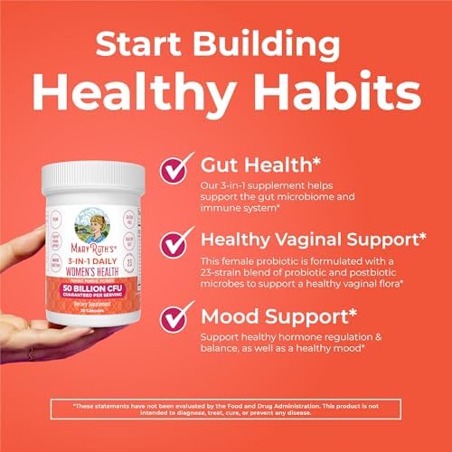 Probioticos Diarios 3 en 1 MARYRUTH'S para Mujeres | Soporte Hormonal y Salud Digestiva | 50 Mil Millones CFU | Vegano | 30 Cápsulas - imagen 5