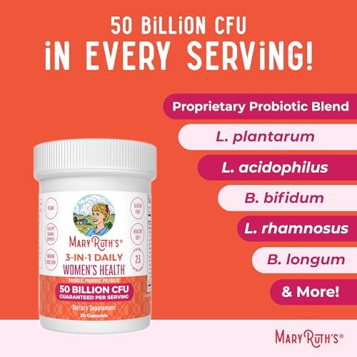 Probioticos Diarios 3 en 1 MARYRUTH'S para Mujeres | Soporte Hormonal y Salud Digestiva | 50 Mil Millones CFU | Vegano | 30 Cápsulas - imagen 7