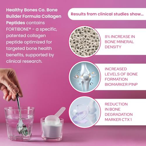 FORTIBONE Colágeno Hidrolizado en Polvo para Mujeres y Hombres, Constructor Esencial de Huesos, Apoyo Clínico para Fuerza y Densidad Ósea, Sin Gluten - imagen 4