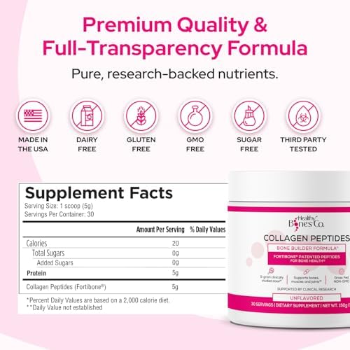 FORTIBONE Colágeno Hidrolizado en Polvo para Mujeres y Hombres, Constructor Esencial de Huesos, Apoyo Clínico para Fuerza y Densidad Ósea, Sin Gluten - imagen 5
