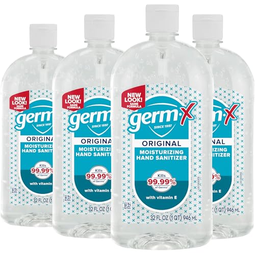 Germ-X Gel Antibacterial Original, 32 Oz (Paquete de 4), Hidratante con Vitamina E, Fórmula Sin Enjuague, Botella Grande con Tapa Flip Top - imagen 1
