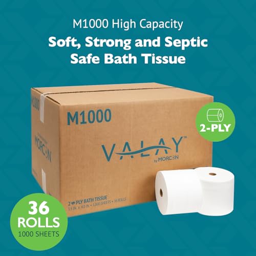 Rollo de Papel Higiénico Morcon M1000 Compacto, 2 Capas, Suave y Absorbente, 1000 Hojas por Rollo, Paquete de 36 Rollos, Ideal para Uso Comercial - imagen 2