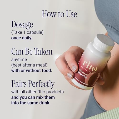 Cápsulas de Berberina Liposomal Rho Nutrition - Suplemento de Alta Absorción para Apoyar la Inmunidad, Salud Digestiva y Metabólica (60 Cápsulas) - imagen 7