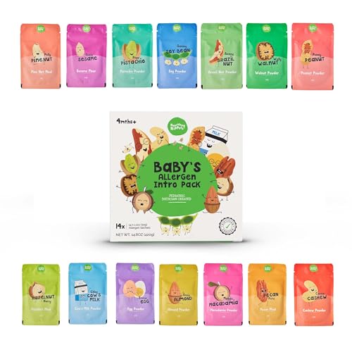 Nourishing Nippers Introducción Temprana de Alérgenos - Para Bebés de 4+ Meses, 14 Alérgenos en un Paquete, Incluye Cacahuate, Huevo y Leche | Mezcla - imagen 1