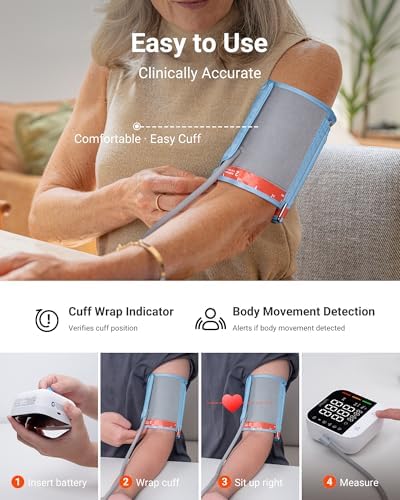 Monitor de Presión Arterial iHealth Track Pro para Brazo, Pantalla LED de Visión Completa, Detección de Cuerpo y Manguito, Compatible con iOS y - imagen 4