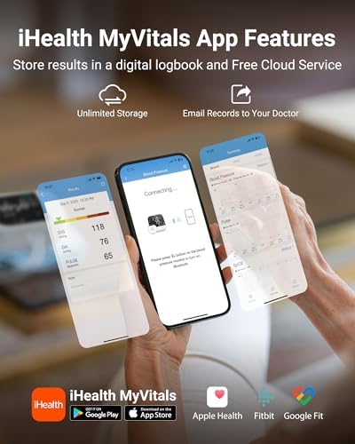 Monitor de Presión Arterial iHealth Track Pro para Brazo, Pantalla LED de Visión Completa, Detección de Cuerpo y Manguito, Compatible con iOS y - imagen 5