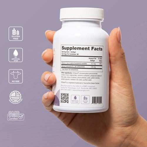 Suplemento Theralogix NeoQ10 Coenzima Q10 - Apoyo para la Salud del Corazón y Fertilidad - Suplemento de CoQ10 para Hombres y Mujeres - Certificado - imagen 8