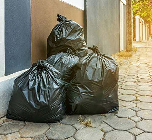 Bolsas de Basura Contractor Tasker de 55 Galones, 3 Mil, Negras (50 Bolsas con Cintas) para Construcción, Resistentes y Extra Grandes - imagen 3