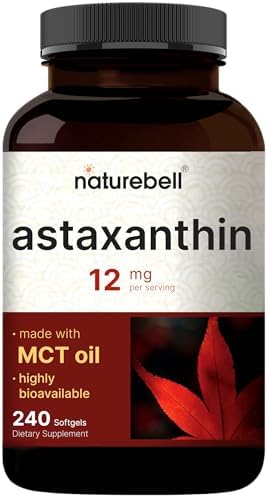 NatureBell Astaxantina Máxima Potencia 12mg, 240 Cápsulas Blandas - Suministro para 4 Meses - Antioxidante Natural de Microalgas Haematococcus - imagen 1