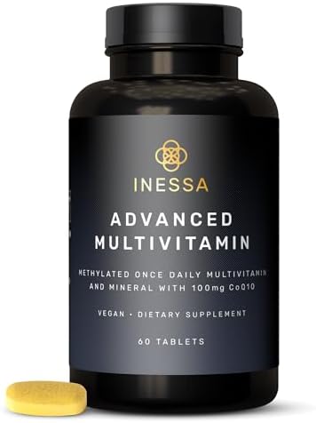 Inessa Multivitamínico Metilado para Hombres y Mujeres - Multivitaminas Naturales Diarias con CoQ10 100mg, Vitaminas D3, K2, A, Complejo B, Ácido - imagen 1