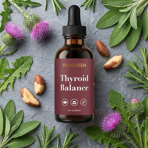Pureveen Balance de Tiroides, Gotas de Soporte para Mujeres, Suplemento Líquido con Cardo Mariano, Selenio, Zinc y Magnesio, 60ML - imagen 6