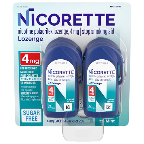 Nicorette 4 mg Pastillas de Nicotina Recubiertas para Dejar de Fumar - Sabor Menta Hielo, 20 Contenido x 4 - imagen 2