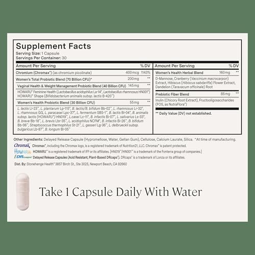 Biotics para Mujeres de Stonehenge Health, Probiótico 70 Mil Millones CFU, 24 Cepas + Fibra Prebiótica, Soporte Digestivo, Inmunológico y del Ánimo, - imagen 6