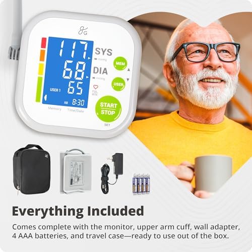 Monitor de Presión Arterial para Brazo Superior Greater Goods - Automático de Un Solo Toque, Manguito de Rango Amplio (22-42 cm), Pantalla Grande - imagen 7