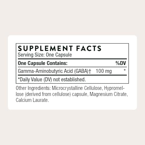 THORNE - PharmaGABA-100 - Suplemento de GABA - 100 mg de Ácido Gamma-Aminobutírico Natural - Apoya la Calma y Sueño Reparador - 60 Cápsulas - imagen 2