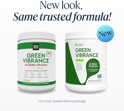 Vibrant Health Green Vibrance, Polvo Vegano de Superalimentos, Aumenta Energía, 60 Porciones - imagen 2