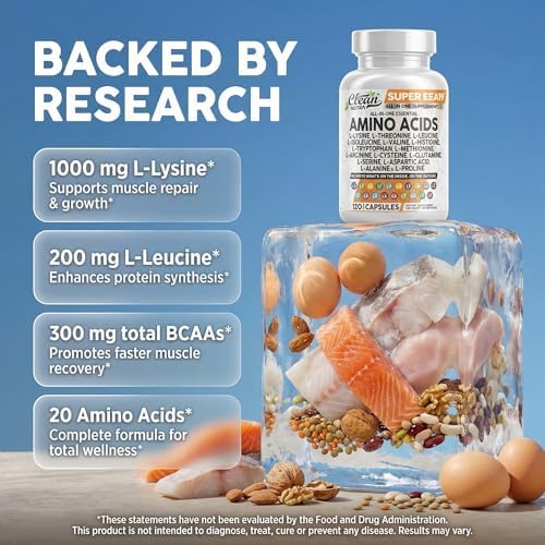 Suplemento de Aminoácidos Clean Nutraceuticals: L-Lisina, L-Treonina, L-Leucina, Isoleucina, Valina, L-Histidina, L-Triptófano, L-Metionina, - imagen 3