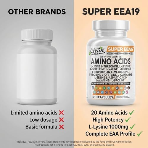 Suplemento de Aminoácidos Clean Nutraceuticals: L-Lisina, L-Treonina, L-Leucina, Isoleucina, Valina, L-Histidina, L-Triptófano, L-Metionina, - imagen 7