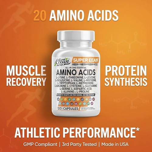 Suplemento de Aminoácidos Clean Nutraceuticals: L-Lisina, L-Treonina, L-Leucina, Isoleucina, Valina, L-Histidina, L-Triptófano, L-Metionina, - imagen 8
