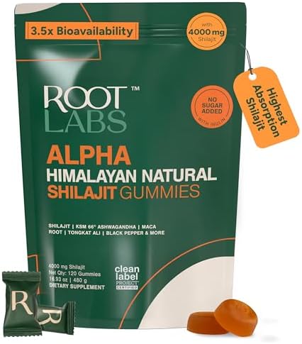 Gomitas ROOT LABS 10 en 1 de Shilajit Alpha | 4000 mg de Shilajit Himalayo puro con Tongkat Ali y raíz de Maca | Para hombres y mujeres | Tecnología - imagen 1