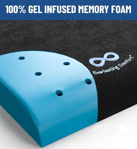Cojín de Silla de Ruedas Everlasting Comfort con Gel de Memoria - Alivio de Presión y Confort para Adultos y Personas Mayores - Funda Antideslizante - imagen 2