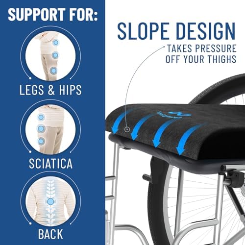 Cojín de Silla de Ruedas Everlasting Comfort con Gel de Memoria - Alivio de Presión y Confort para Adultos y Personas Mayores - Funda Antideslizante - imagen 5