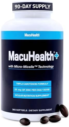 Suplemento de Vitaminas para los Ojos MacuHealth Plus+ para Adultos - Suministro para 90 Días con Luteína, Zeaxantina y Meso-Zeaxantina - Sin Sabor - imagen 1