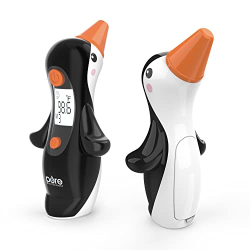 Termómetro de oído Pure Enrichment® PureBaby® Pingüino - Tecnología InstaRead™, pantalla LCD retroiluminada, 10 configuraciones de memoria, lectura - imagen 1
