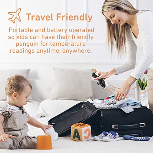 Termómetro de oído Pure Enrichment® PureBaby® Pingüino - Tecnología InstaRead™, pantalla LCD retroiluminada, 10 configuraciones de memoria, lectura - imagen 3