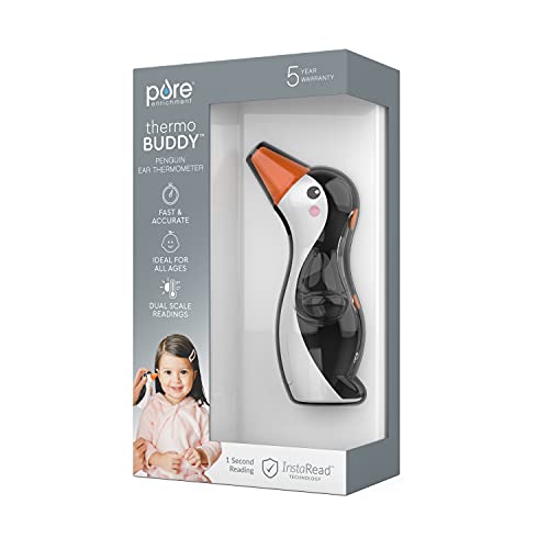 Termómetro de oído Pure Enrichment® PureBaby® Pingüino - Tecnología InstaRead™, pantalla LCD retroiluminada, 10 configuraciones de memoria, lectura - imagen 7