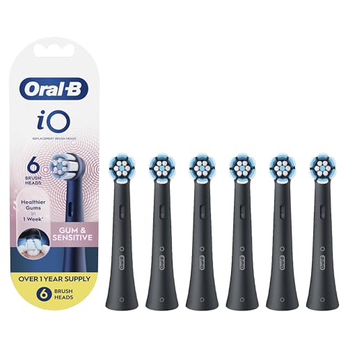 Cabezas de Repuesto Oral-B iO para Encías y Sensibles, 6 Piezas, Cabezas de Cepillo de Dientes Eléctrico, Color Negro - imagen 2