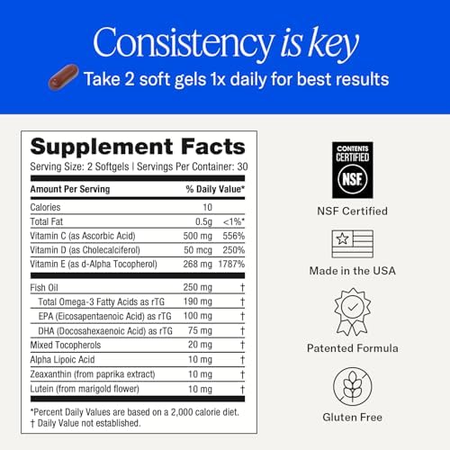 Vitaminas Oculares EyePromise Macular Health - 60 Softgels, Suministro de 30 Días - Suplementos para la Salud de los Ojos Sin Zinc con Omega 3, - imagen 6