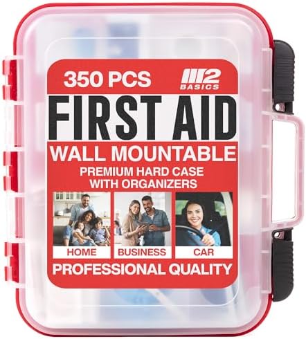Kit de ros Auxilios M2 BASICS de 350 Piezas, Estuche Duro Montable en Pared con Compartimentos de Doble Capa para Oficina, Casa, Auto y Almacén - imagen 1