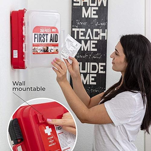 Kit de ros Auxilios M2 BASICS de 350 Piezas, Estuche Duro Montable en Pared con Compartimentos de Doble Capa para Oficina, Casa, Auto y Almacén - imagen 8