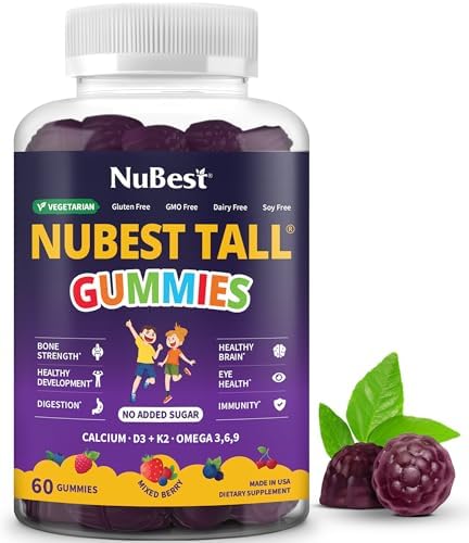 Gomitas NuBest Tall para Niños de 2 Años en Adelante y Adolescentes | Fortalece Huesos, Inmunidad y Digestión con Calcio, Vitamina D3, K2, Complejo - imagen 1
