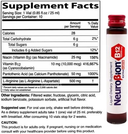 Neurobion Extra Forte B12 10,000 mcg - 10 Viales Líquidos Potentes por Caja - imagen 3