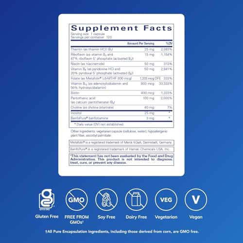 Pure Encapsulations PureGenomics B-Complex - Soporte Amplio de Vitaminas B para la Expresión Genética, Función Celular, Producción Hormonal y - imagen 2