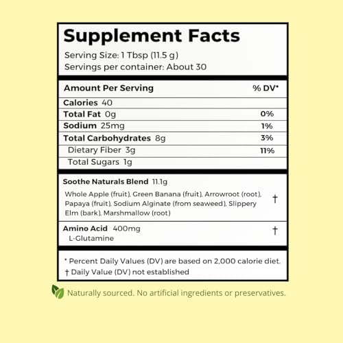 Pólvora para Reflujo Ácido Soothe Naturals - L Glutamina para la Salud Digestiva, Reparación de Intestino Permeable, 30 Porciones - imagen 4