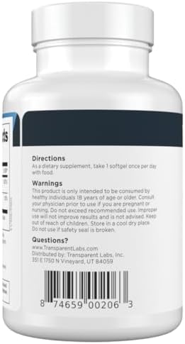 Transparent Labs Vitamina D3 K2 - Suplemento de Vitamina D y K2 para Hombres y Mujeres, Vegano, 5000 IU para Huesos, Inmunidad y Salud General - 60 - imagen 8
