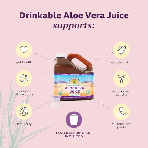Jugo de Aloe Vera Orgánico Lily of the Desert - Bebida de Aloe Vera Sin Conservadores con Enzimas Digestivas Naturales para Salud Digestiva y Piel - imagen 3