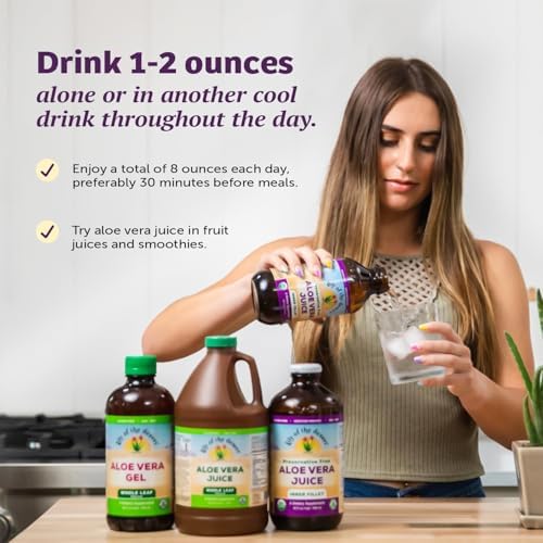 Jugo de Aloe Vera Orgánico Lily of the Desert - Bebida de Aloe Vera Sin Conservadores con Enzimas Digestivas Naturales para Salud Digestiva y Piel - imagen 5