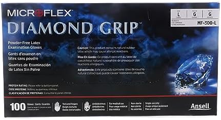 Guantes de Examen Ansell MICROFLEX Diamond Grip MF-300 - Talla L, Natural (Paquete de 200) - imagen 1