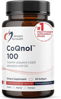 CoQnol 100mg de Designs for Health - Ubiquinol CoQ10 con Alta Biodisponibilidad + Tecnología de Absorción Exclusiva - Doble Refuerzo de Coenzima Q10 - imagen 1