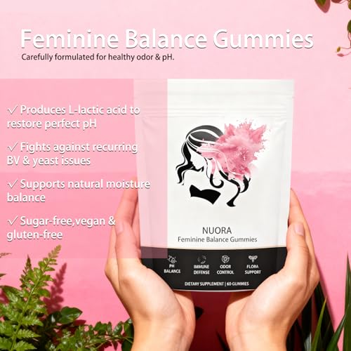 Gomitas Nuora Feminine Balance para Mujeres, Piña Hawaiana Vegana, Apoyo a la Salud Vaginal, 60 Gomitas - imagen 5