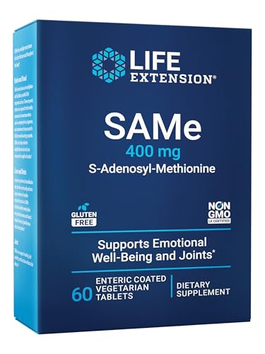 Life Extension Same, S-Adenosil-Metionina, 400 mg, Suplemento para el Ánimo, Hígado y Articulaciones, No GMO, Vegetariano, Sin Gluten, 60 Tabletas - imagen 5