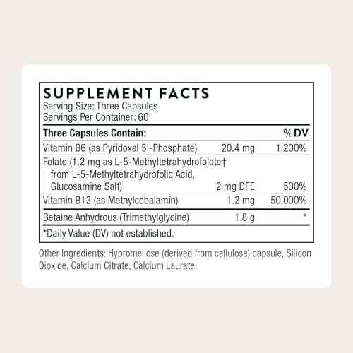 THORNE - Methyl-Guard - Apoya la Metilación para un Corazón, Vasos Sanguíneos, Cerebro y Huesos Saludables* - Vitaminas B6 y B12, Folato (5-MTHF) y - imagen 2