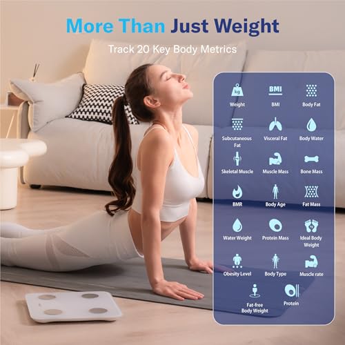 Báscula Digital Alcedo Smart de Grasa Corporal, con BMI, Porcentaje de Grasa, Masa Muscular, Cambio de Color, Capacidad de 400 lb, Bluetooth - imagen 4