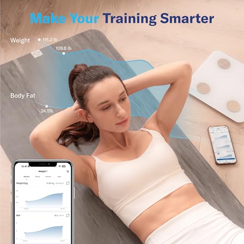 Báscula Digital Alcedo Smart de Grasa Corporal, con BMI, Porcentaje de Grasa, Masa Muscular, Cambio de Color, Capacidad de 400 lb, Bluetooth - imagen 5