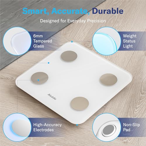 Báscula Digital Alcedo Smart de Grasa Corporal, con BMI, Porcentaje de Grasa, Masa Muscular, Cambio de Color, Capacidad de 400 lb, Bluetooth - imagen 8